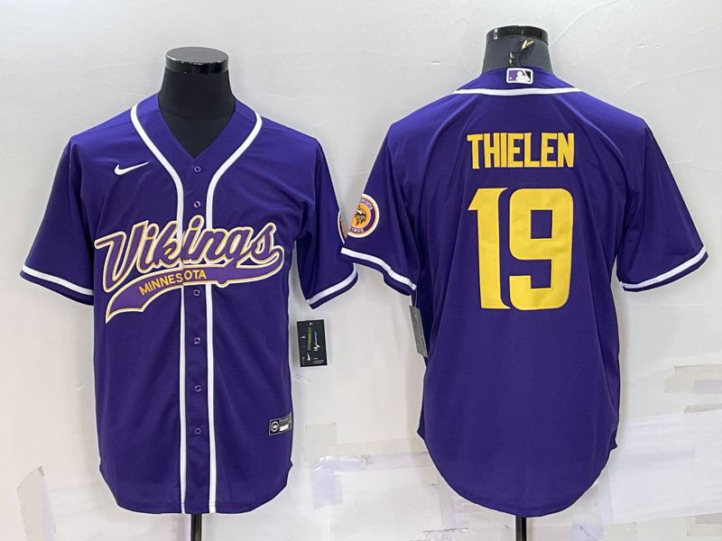 Men Minnesota Vikings #19 Thielen Purple yellow 2022 Nike Co branded NFL Jersey->minnesota vikings->NFL Jersey
